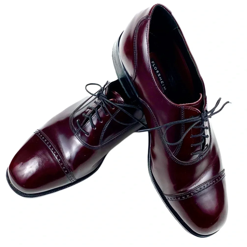 Florsheim Mens Lexington Cordovan Leather Cap Toe Oxfords Oxfords Size 9…